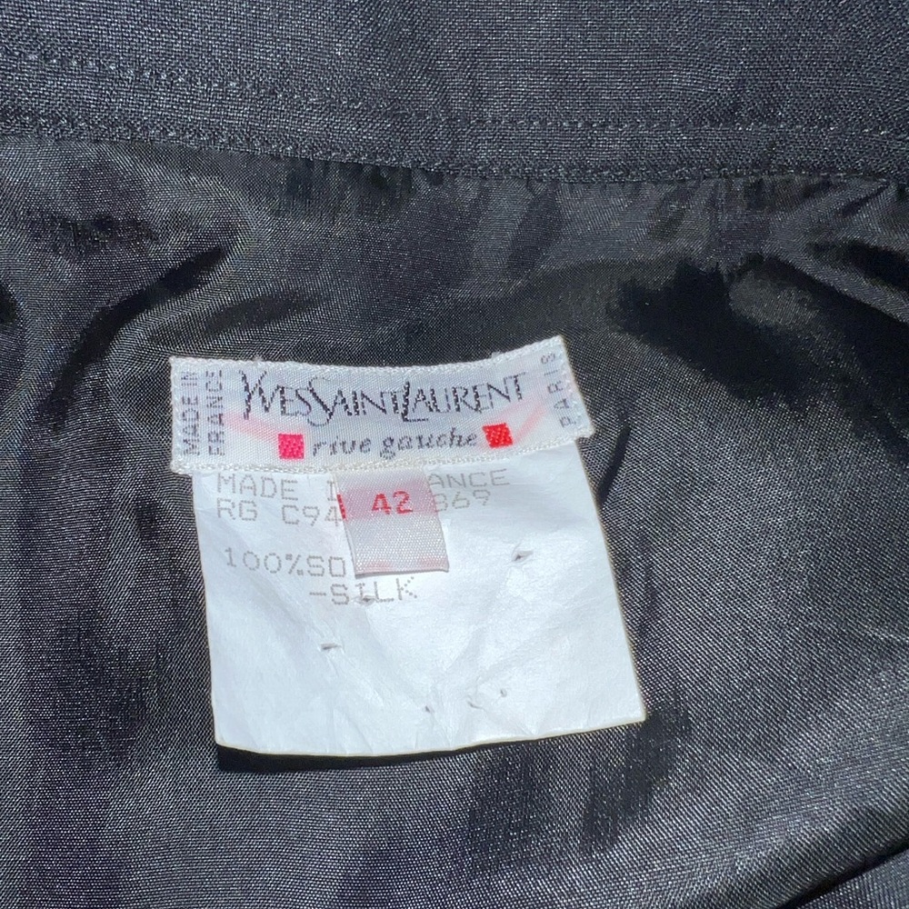 Yves Saint Laurent Black Silk Midi Skirt - Picture 3 of 3